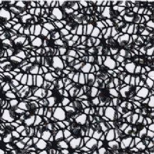 Black Sequined Crocheted Lace Fabric 0.5m